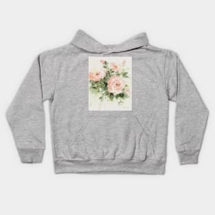 Washy Peach Roses A Kids Hoodie